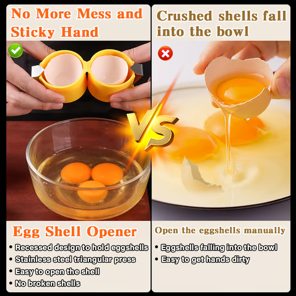 🎊Stainless Steel Egg Opener – Crack, Cut, and Separate Eggs Easily🍳(🥚Buy 1 Get 1 Free)