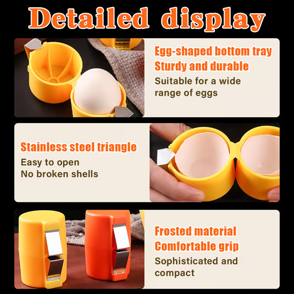 🎊Stainless Steel Egg Opener – Crack, Cut, and Separate Eggs Easily🍳(🥚Buy 1 Get 1 Free)
