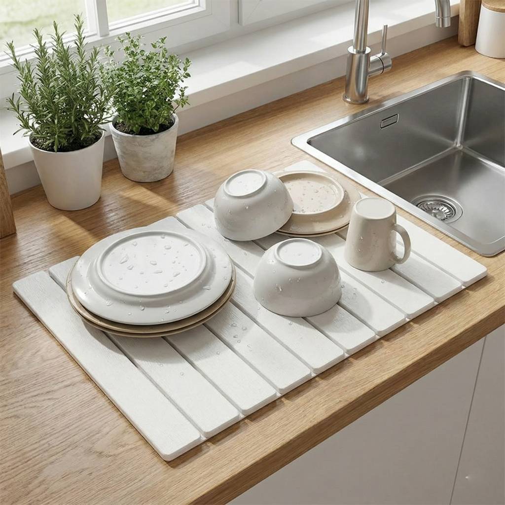 Fast-Drying Diatomaceous Earth Kitchen Drying Mat