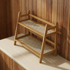 Natural Bamboo & Rattan-Style Multi-Tier Desktop Organizer