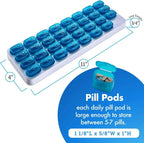 💊31 Days Pill Box-Monthly Pill Organizer-Arthritis-Friendly Easy-Open Lids
