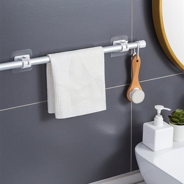 🔥Nail-Free Adjustable Curtain Rod Bracket Holders – Drill-Free & Wall-Safe