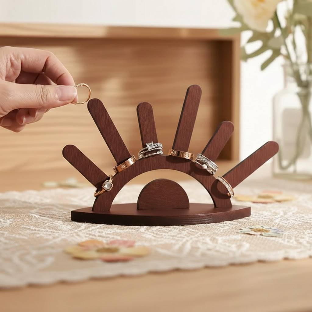 Creative Wooden Jewelry Display Stand