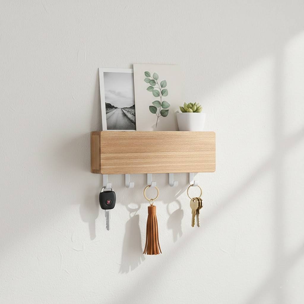 Minimalist Wall-Mounted Entryway Key Organizer