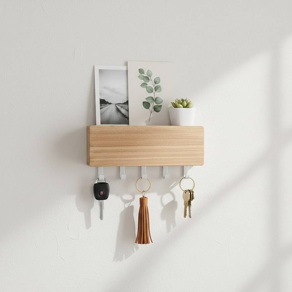 Minimalist Wall-Mounted Entryway Key Organizer