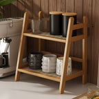 Natural Bamboo & Rattan-Style Multi-Tier Desktop Organizer