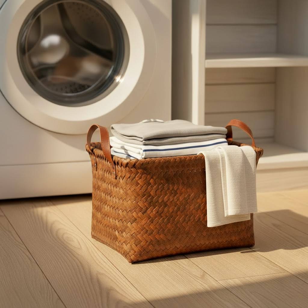 Premium Hand-Woven Rattan-Style Storage Basket