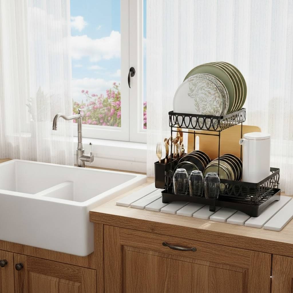 Fast-Drying Diatomaceous Earth Kitchen Drying Mat